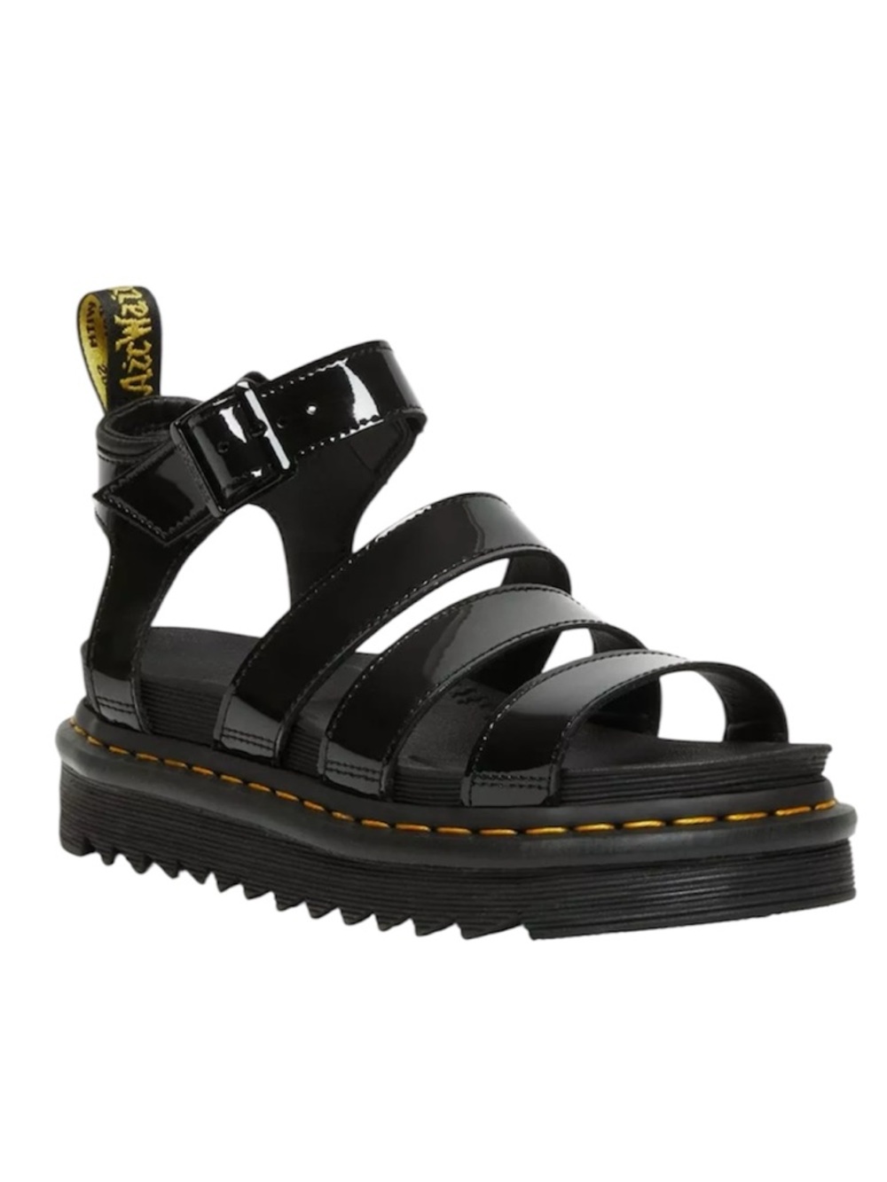 Dr Martens Docs Blaire Patent Leather Strap Sandals in Black Sz 6 - Picture 2 of 15